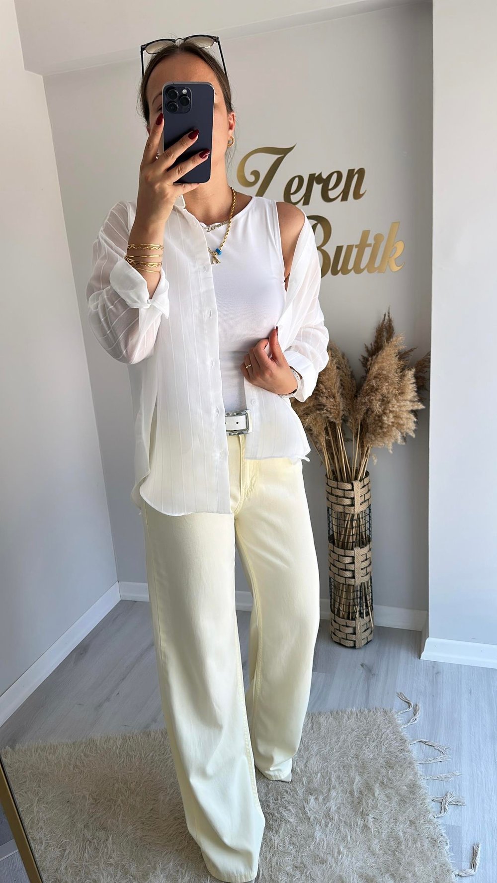 BELİ LASTİKLİ İNCE DENİM PANTOLON