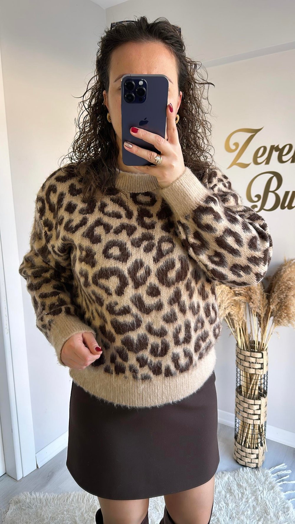 LEOPAR TRİKO KAZAK