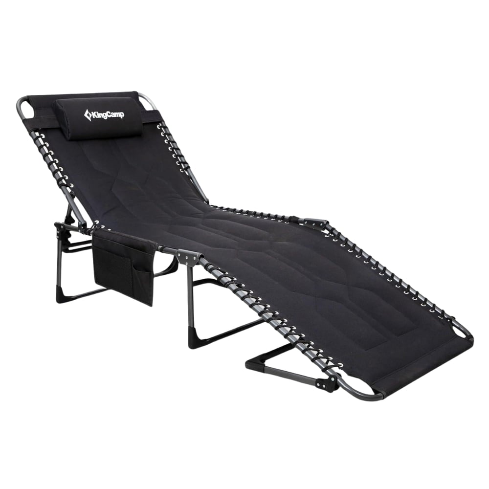 KingCamp Magnolia B20 Premium 7 Kademeli Katlanır Dolgulu Şezlong Black