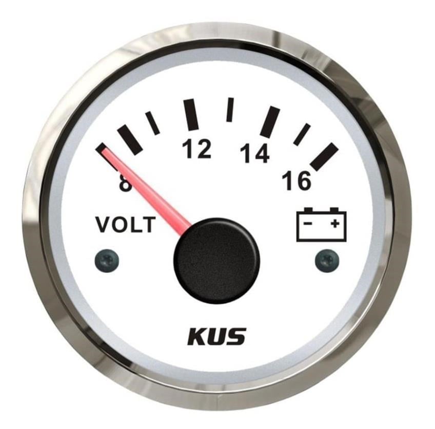 Kus Voltmetre 12 Volt, Beyaz