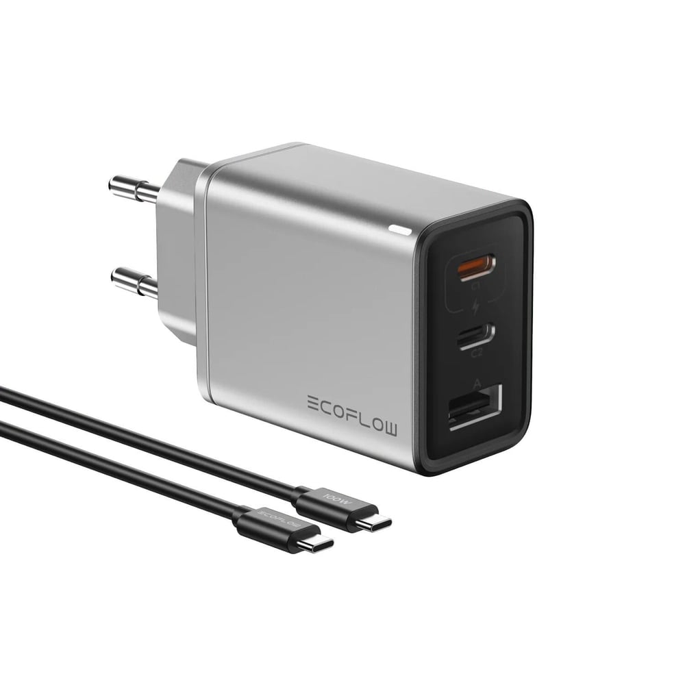 EcoFlow RAPID 65W GaN Şarj Cihazı – 100W USB-C Kablo Dahil