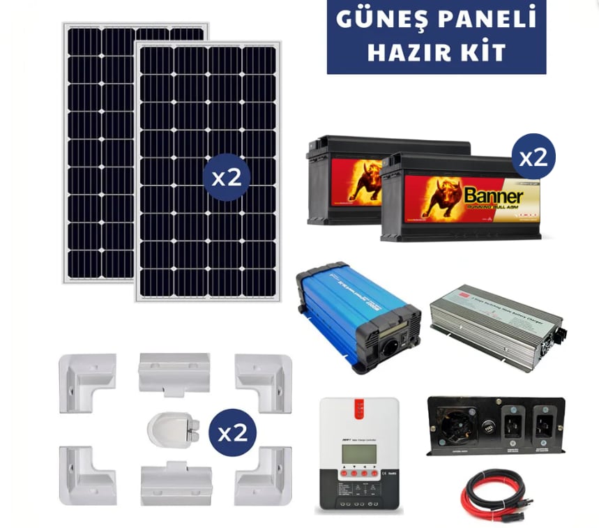 Karavan Güneş Paneli Hazır Kit | 8 Ürün