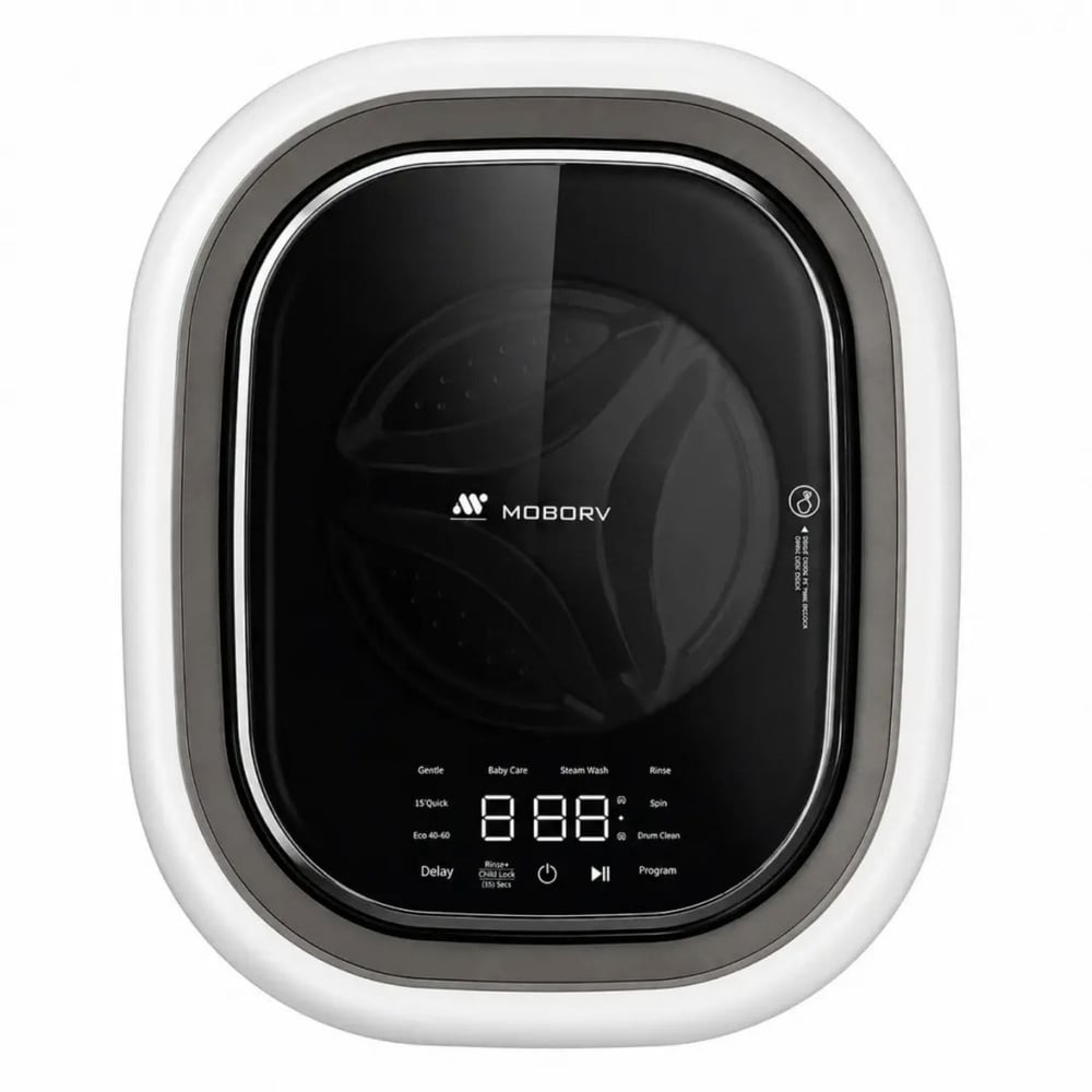 MOBORV M21 2,5 kg Beyaz Duvara Monte Karavan & Tekne Çamaşır Makinesi – Buharlı / Inverter