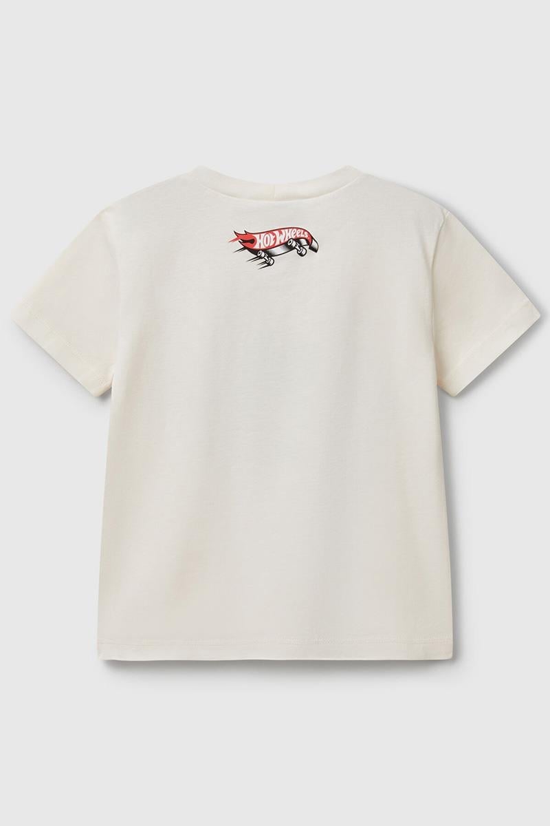 United Colors of Benetton Erkek Çocuk Hot Wheels T shirt Ekru 3I1XG10I3
