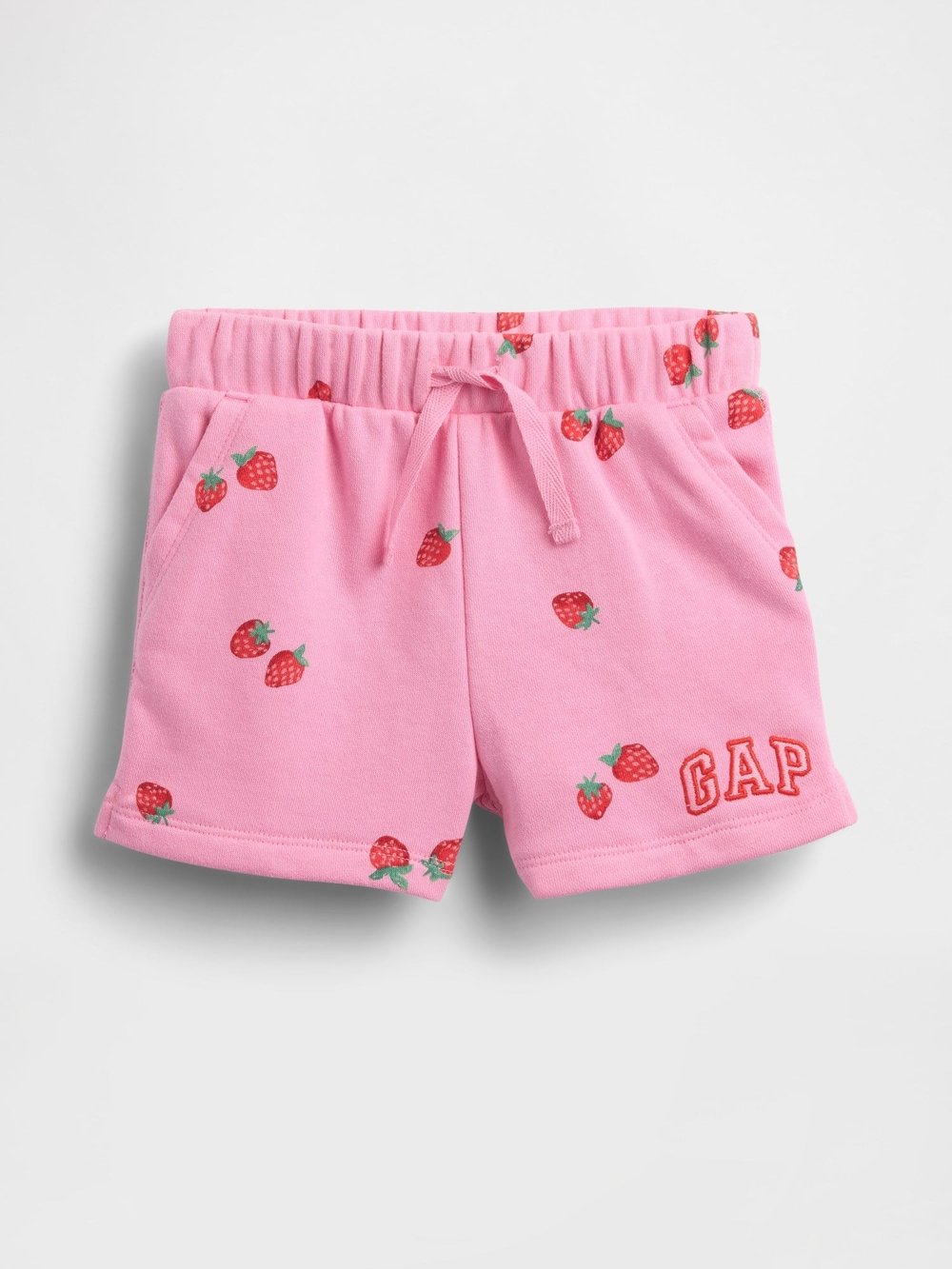 GAP Kız Bebek Logo Pull-On Fransız Havlu Kumaş Şort Koyu Pembe