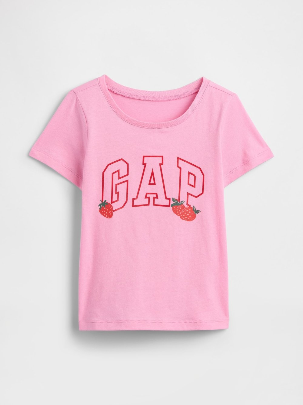 GAP Kız Çocuk Gap Logo Çilek Desen  T-Shirt Toz Pembe