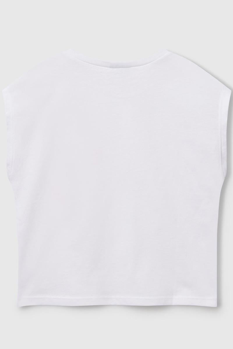 United Colors of Benetton Kız Çocuk G Tshirt Beyaz 3JERC10PB