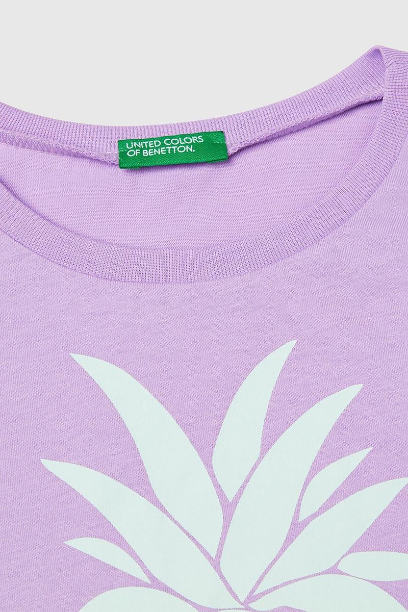 United Colors of Benetton Kız Çocuk G Tshirt Lila 3JERC10PB