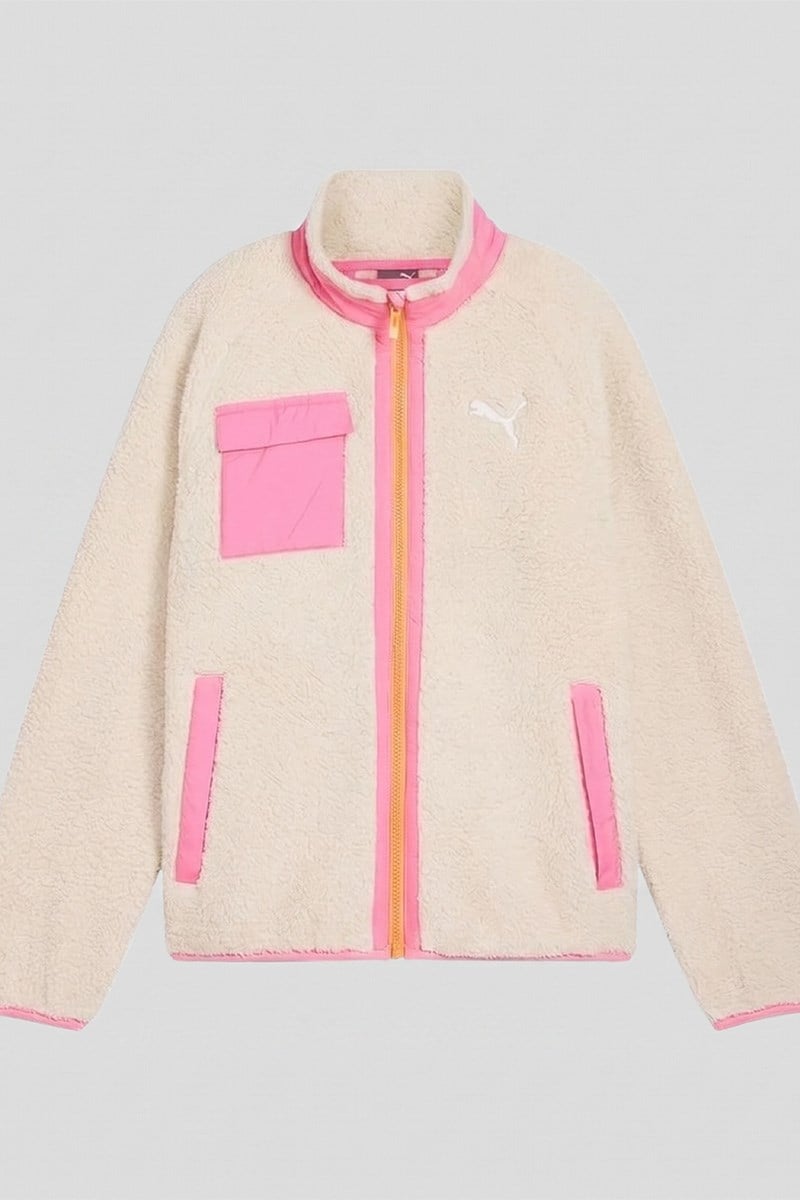 Puma Hybrid Sherpa Jacket-Ekru Polar Ceket-Ekru