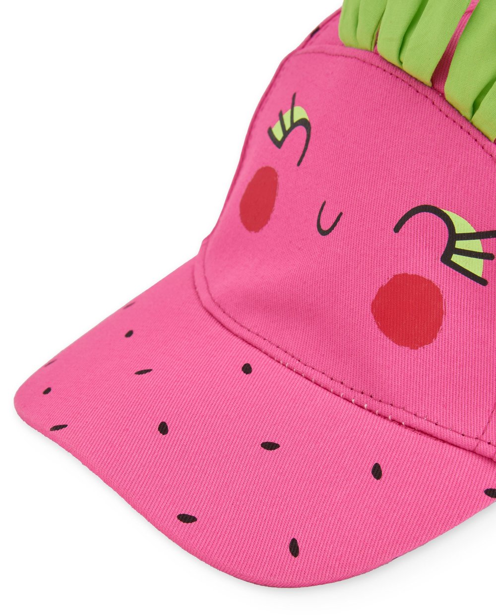 Tuc Tuc Kız Çocuk Çilek Tasarımlı Yaprak Detaylı Pembe Şapka 52cm Yaş 3-5