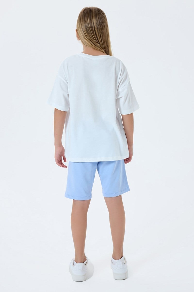 U.S. Polo Assn Kız Çocuk Bermuda 2li Takım Beyaz