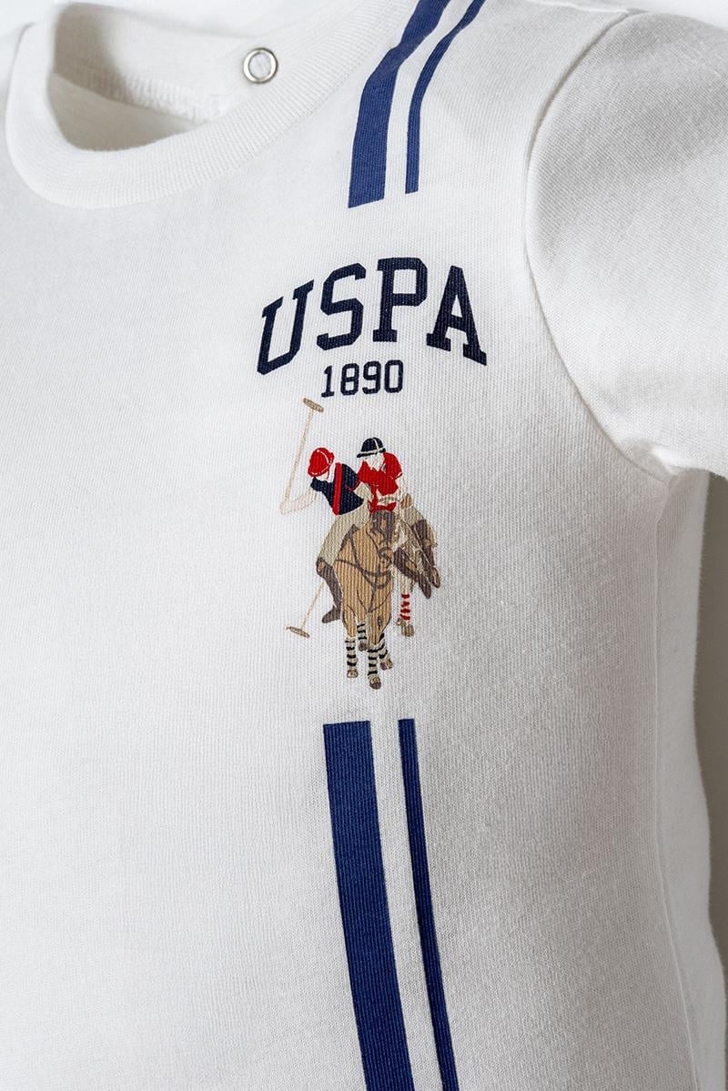 U.S. Polo Assn Erkek Bebek  2 li Şort T-şhirt Takım Beyaz