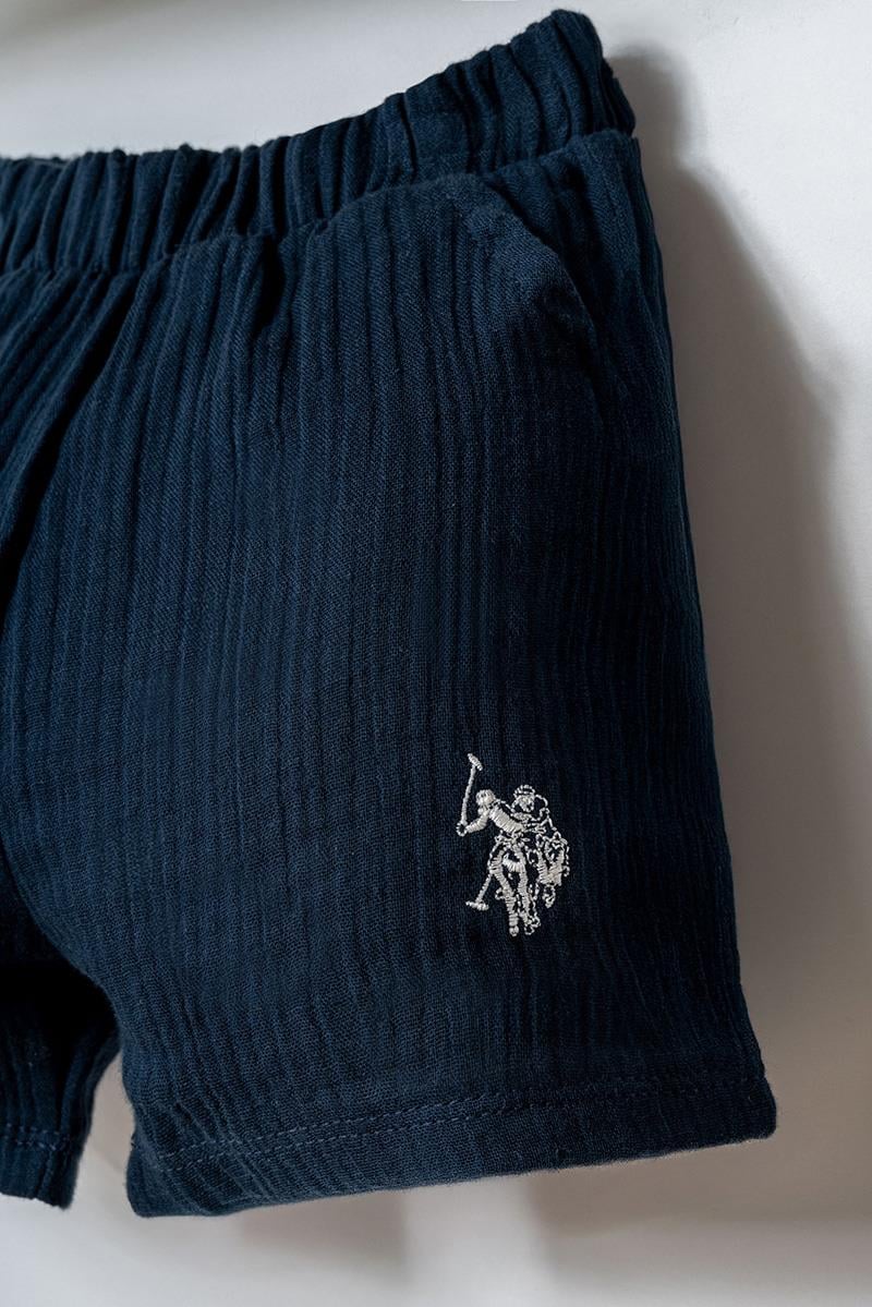 U.S. Polo Assn Erkek Bebek  2 li Şort T-şhirt Takım Lacivert