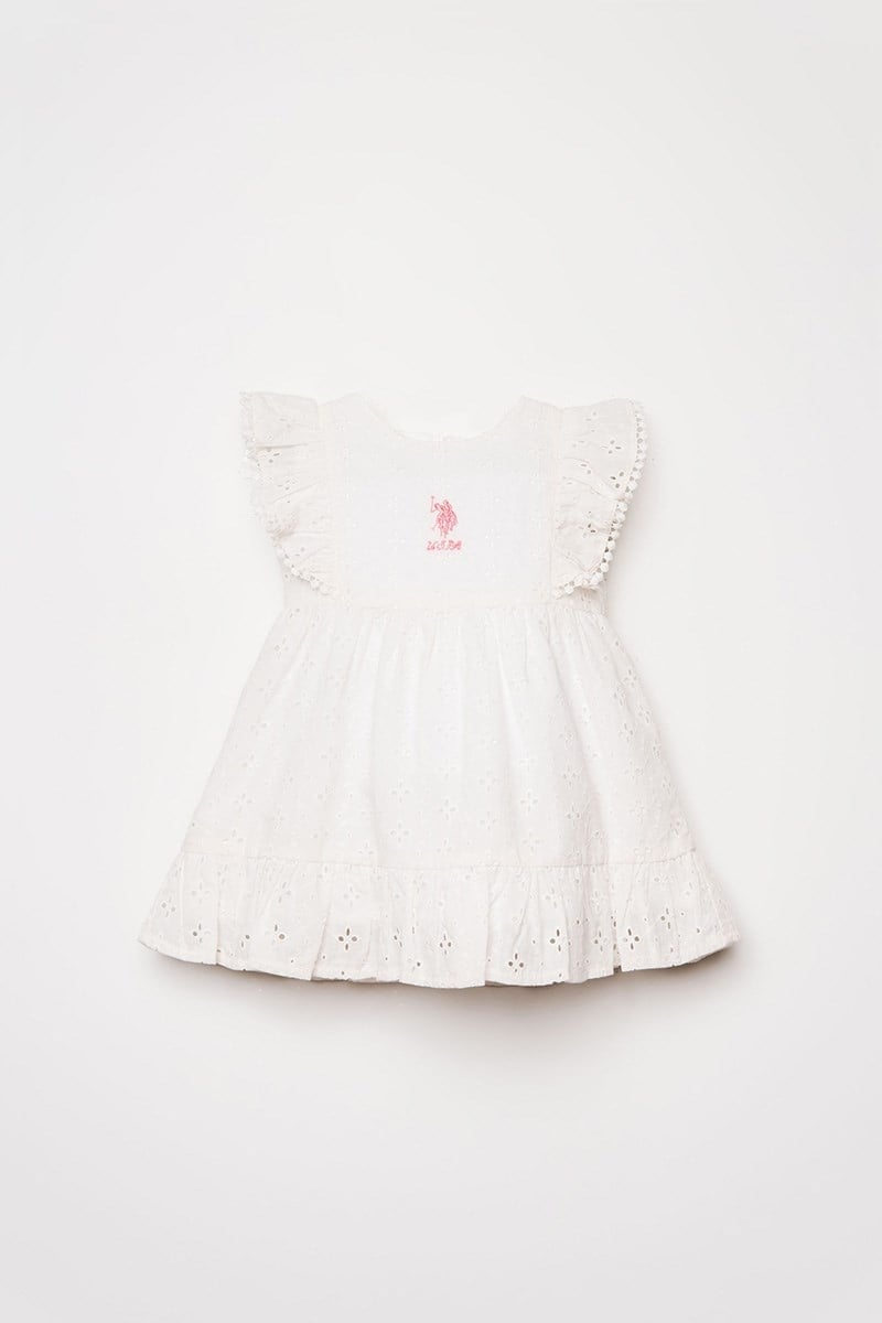 U.S. Polo Assn Kız Bebek  Elbise Beyaz