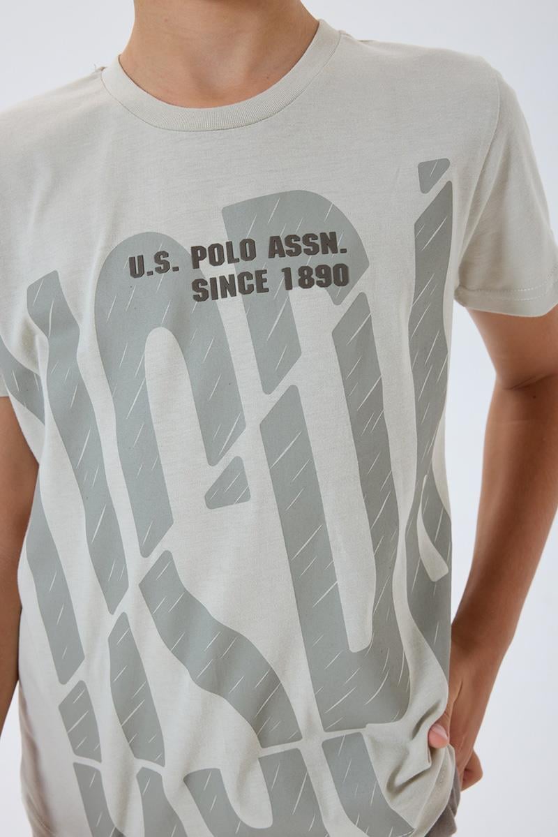 U.S. Polo Assn Erkek Çocuk  2 li Bermuda T-şhirt Takım Bej