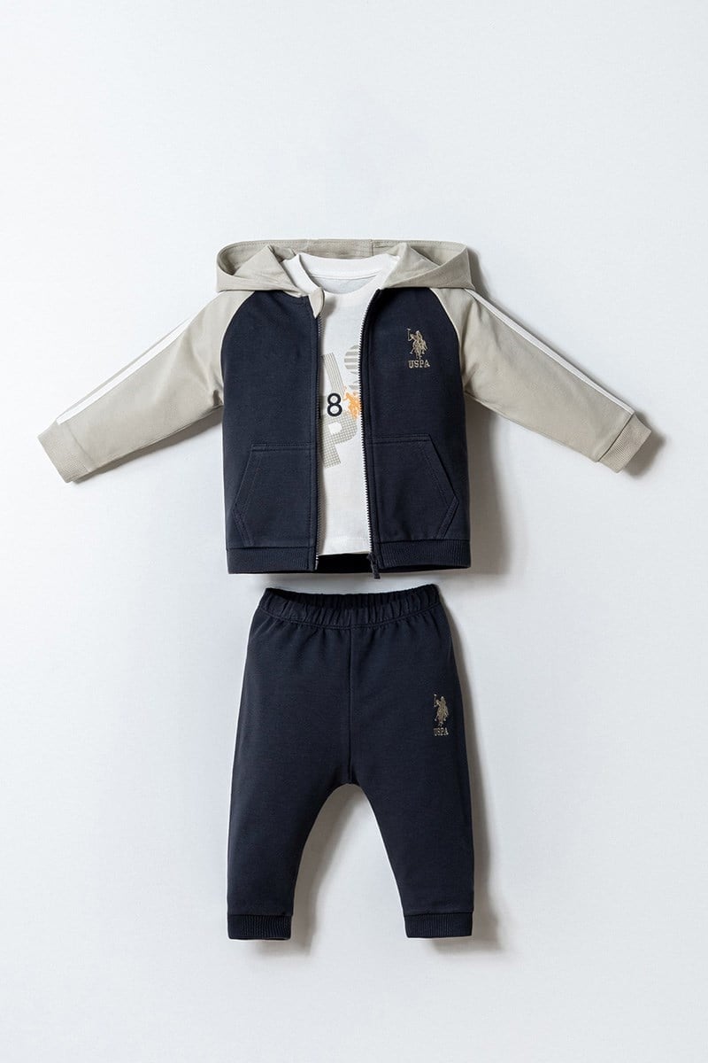 U.S. Polo Assn Erkek Bebek  3lü Takım Füme