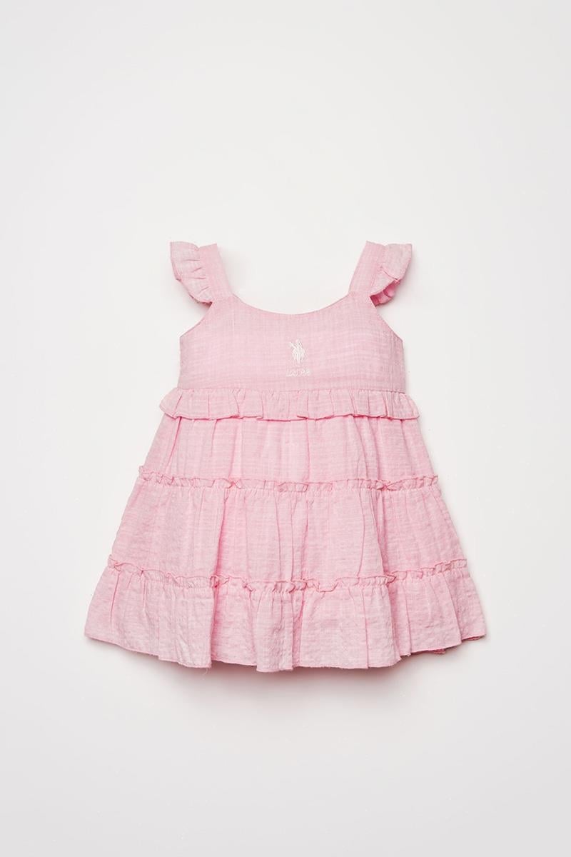 U.S. Polo Assn Kız Bebek Elbise Pembe