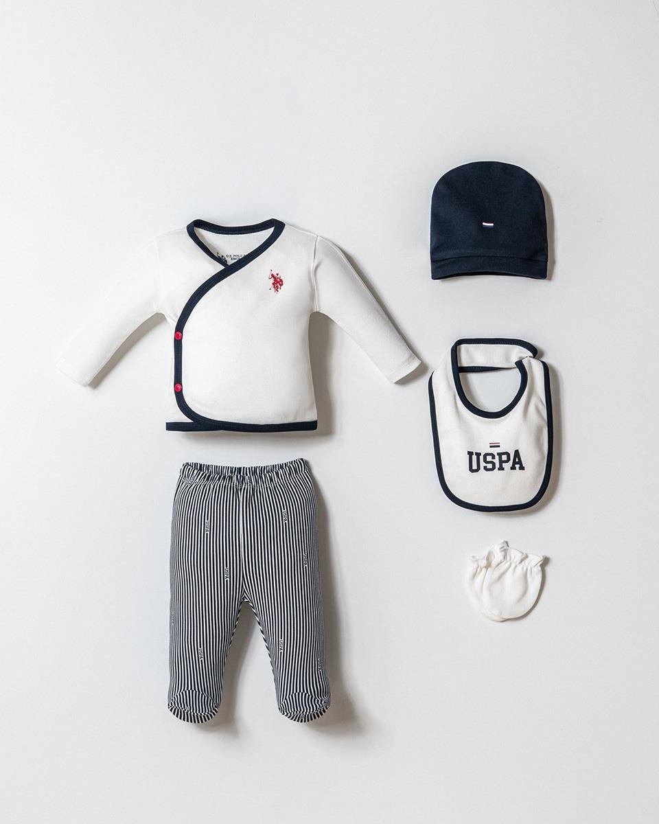 U.S. Polo Assn Kız Bebek  5 li Yenidoğan Takım Beyaz