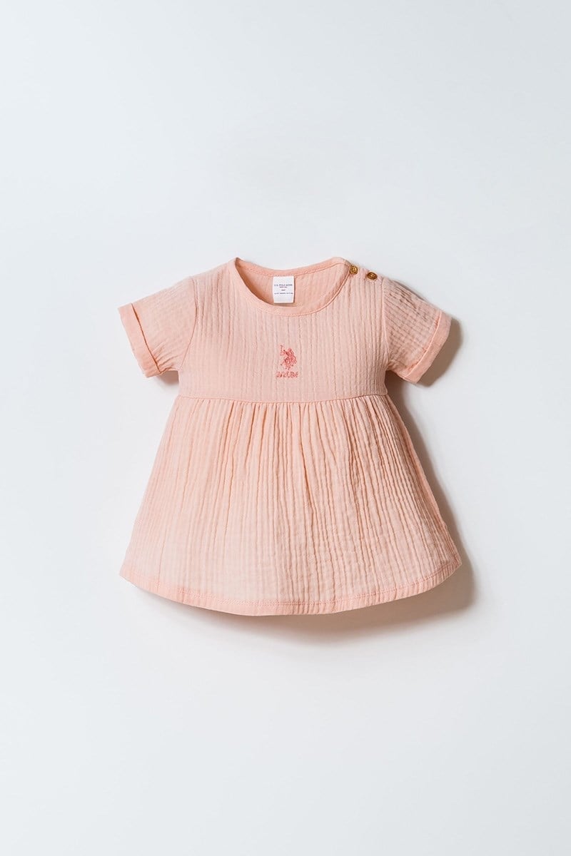 U.S. Polo Assn Kız Bebek  Elbise Pudra