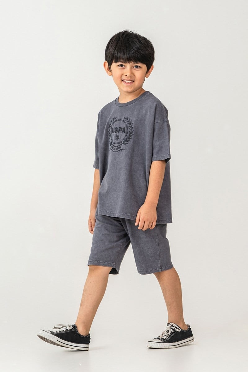 U.S. Polo Assn Erkek Çocuk Bermuda  2li Takım Füme