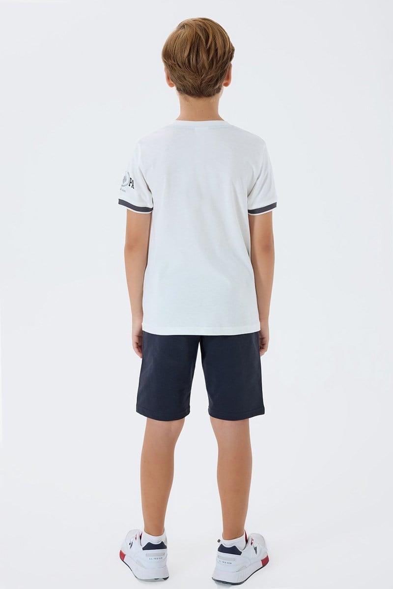 U.S. Polo Assn Erkek Çocuk Bermuda  2li Takım Beyaz