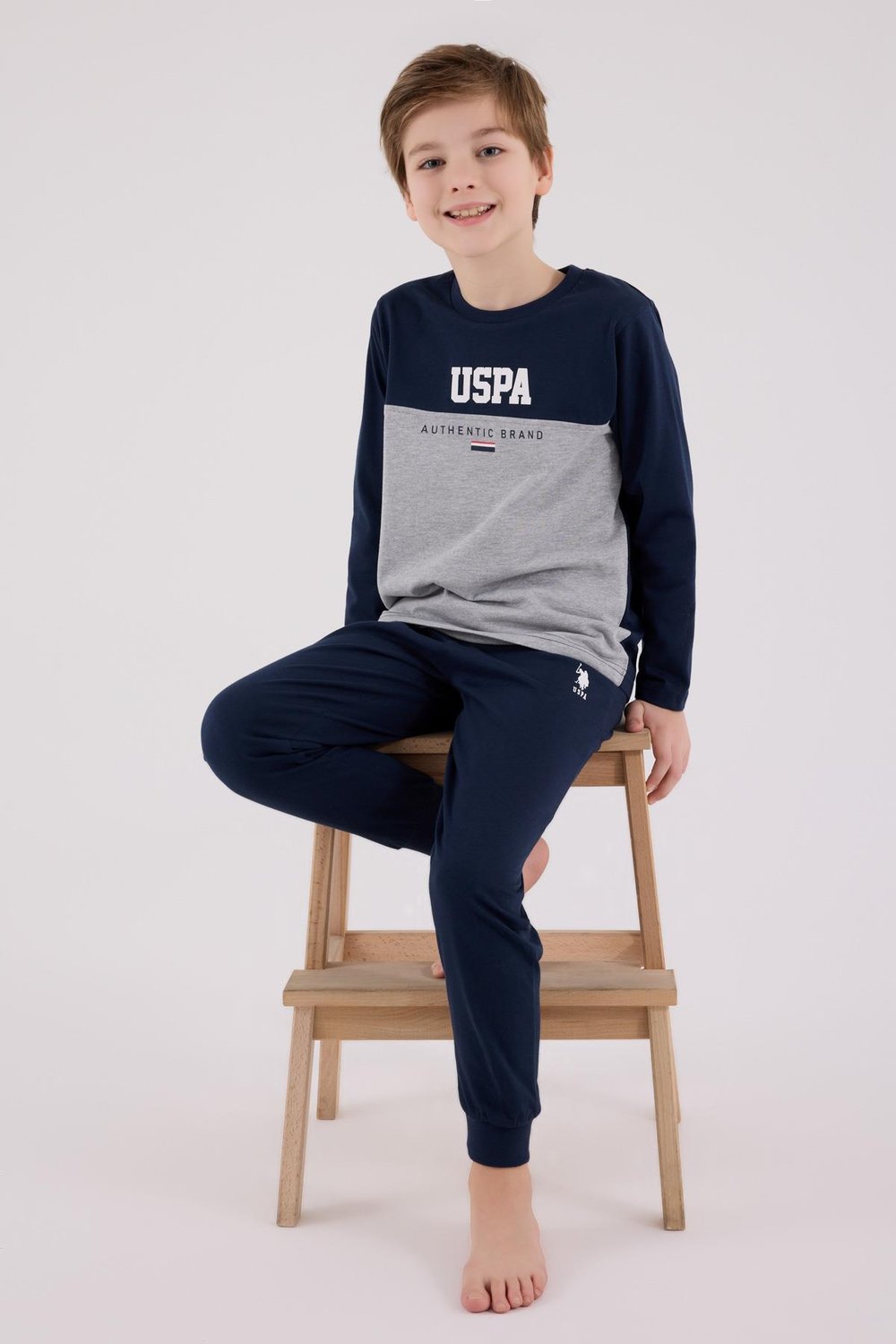 U.S. Polo Assn. Erkek Çocuk Uzun Kol Pijama Takım Lacivert