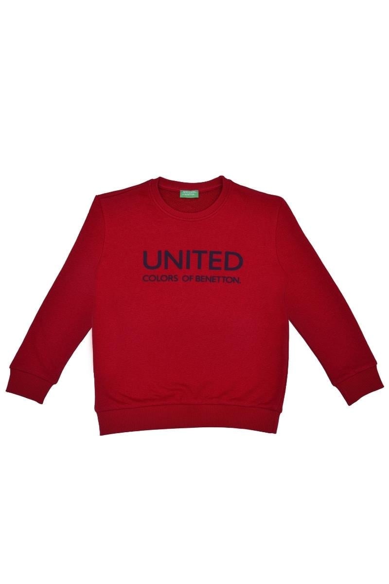 United Colors of Benetton BNT-B21877 Erkek Çocuk  Sweatshirt Kırmızı