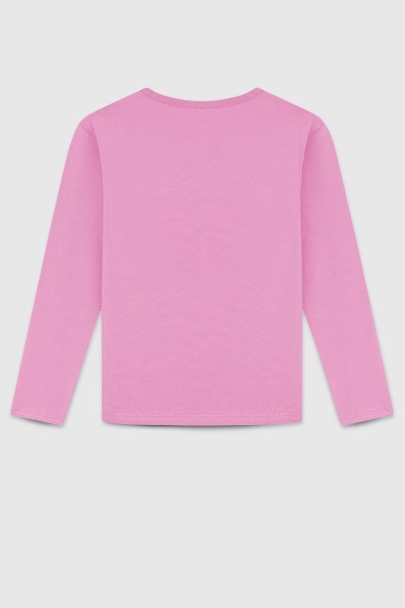 United Colors of Benetton Kız Çocuk  BNT-G23332 Uzun Kollu Tshirt Gül Kurusu