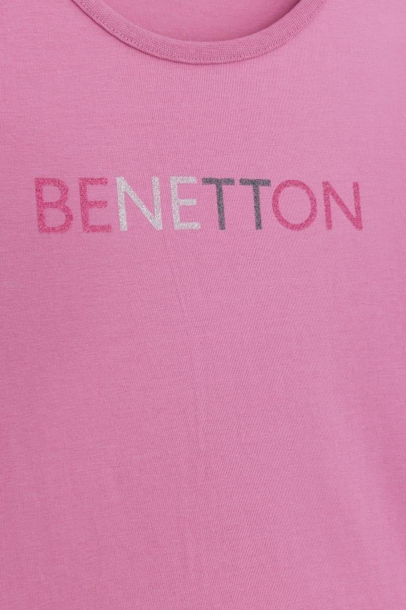 United Colors of Benetton Kız Çocuk  BNT-G23332 Uzun Kollu Tshirt Gül Kurusu
