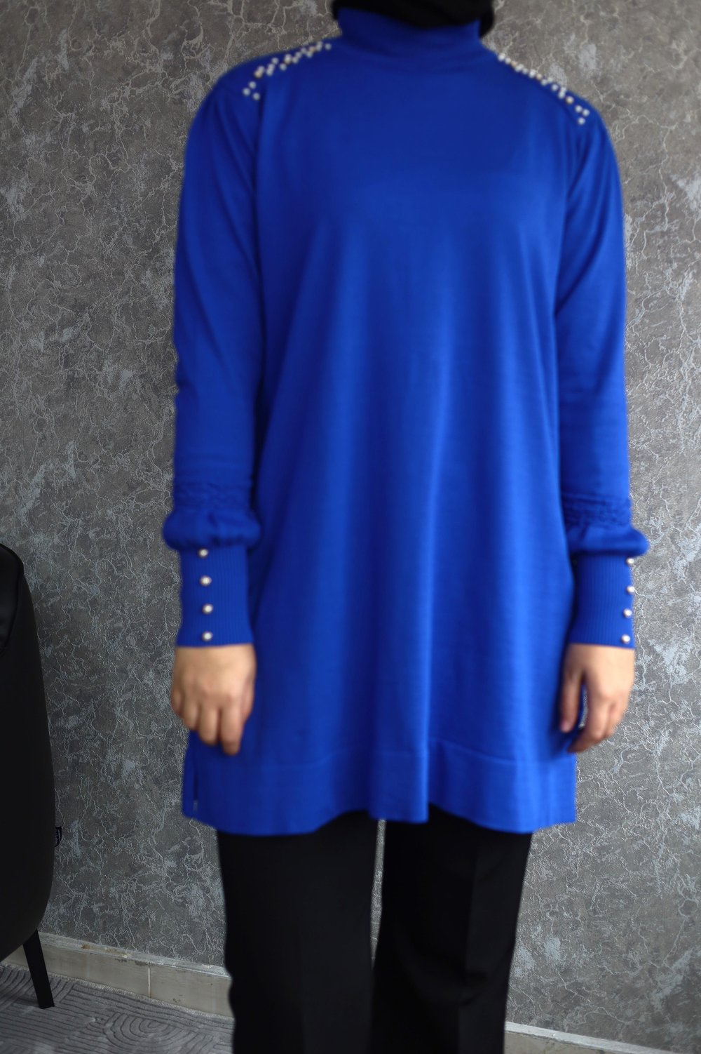 triko tunik mavi