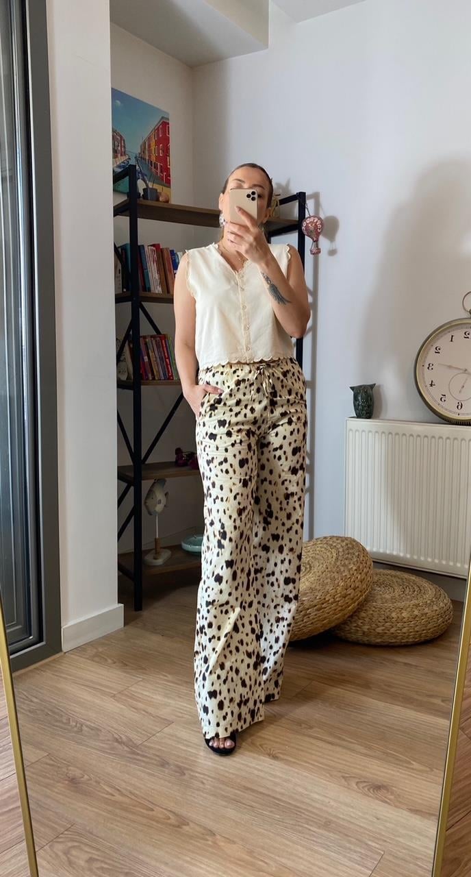 Orj Marka Leopar Desenli Pantolon
