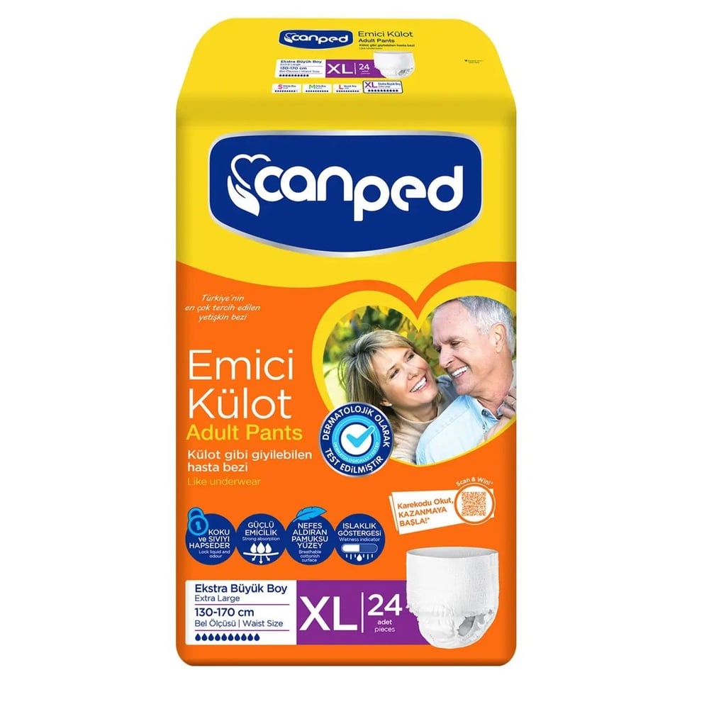 Canped Emici Külot Hasta Bezi XLarge 24 lü Paket