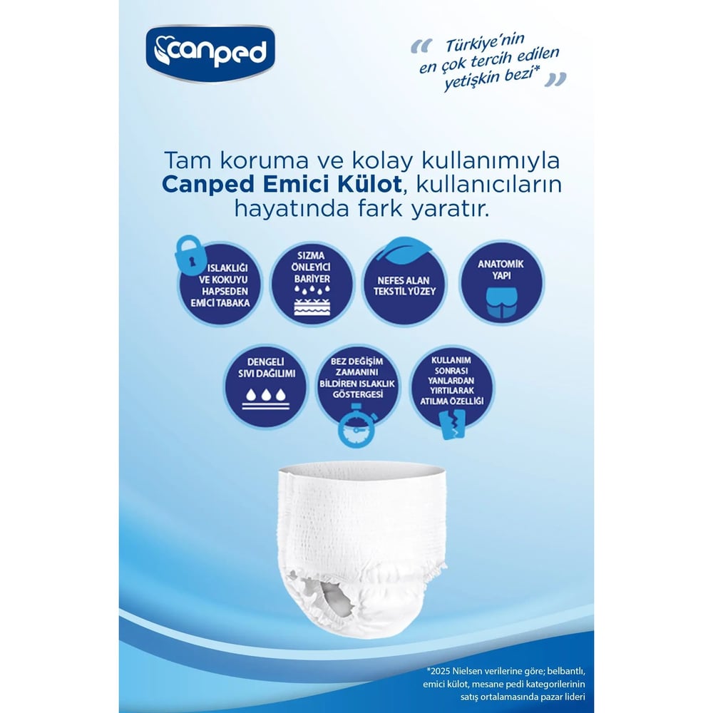 Canped Emici Külot Hasta Bezi XLarge 24 lü Paket