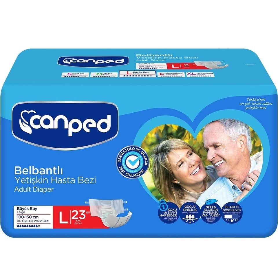 Canped Tekstil Yüzey Hasta Bezi Large 23 lü Paket