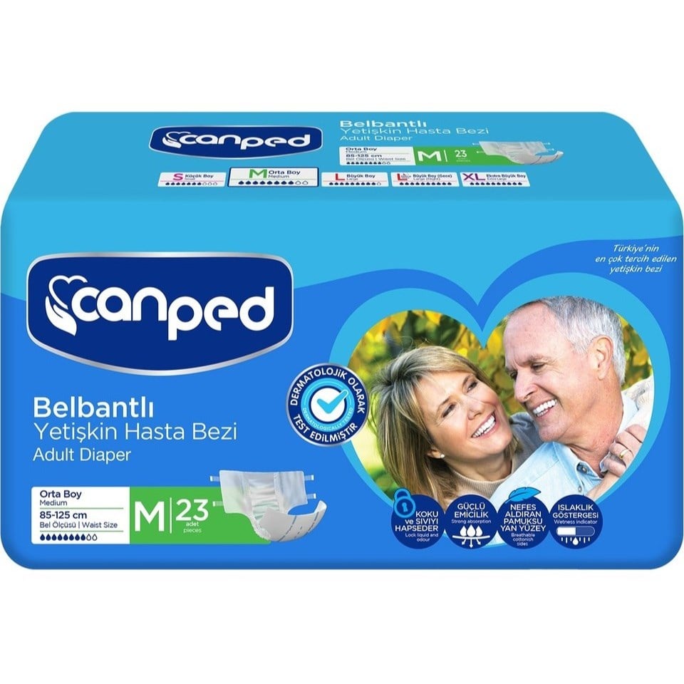 Canped Tekstil Yüzey Hasta Bezi Medium 23 lü Paket