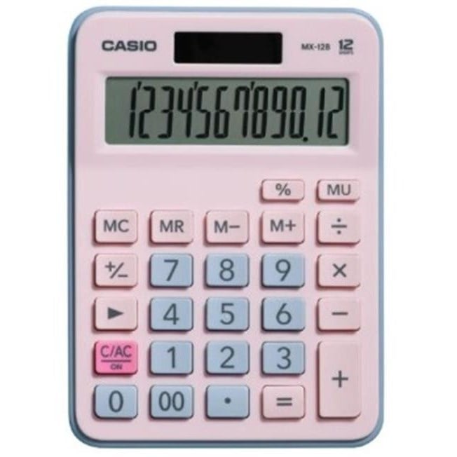 Casio Hesap Makinesi MX-12B-PKLB Açık Pembe - Açık Mavi
