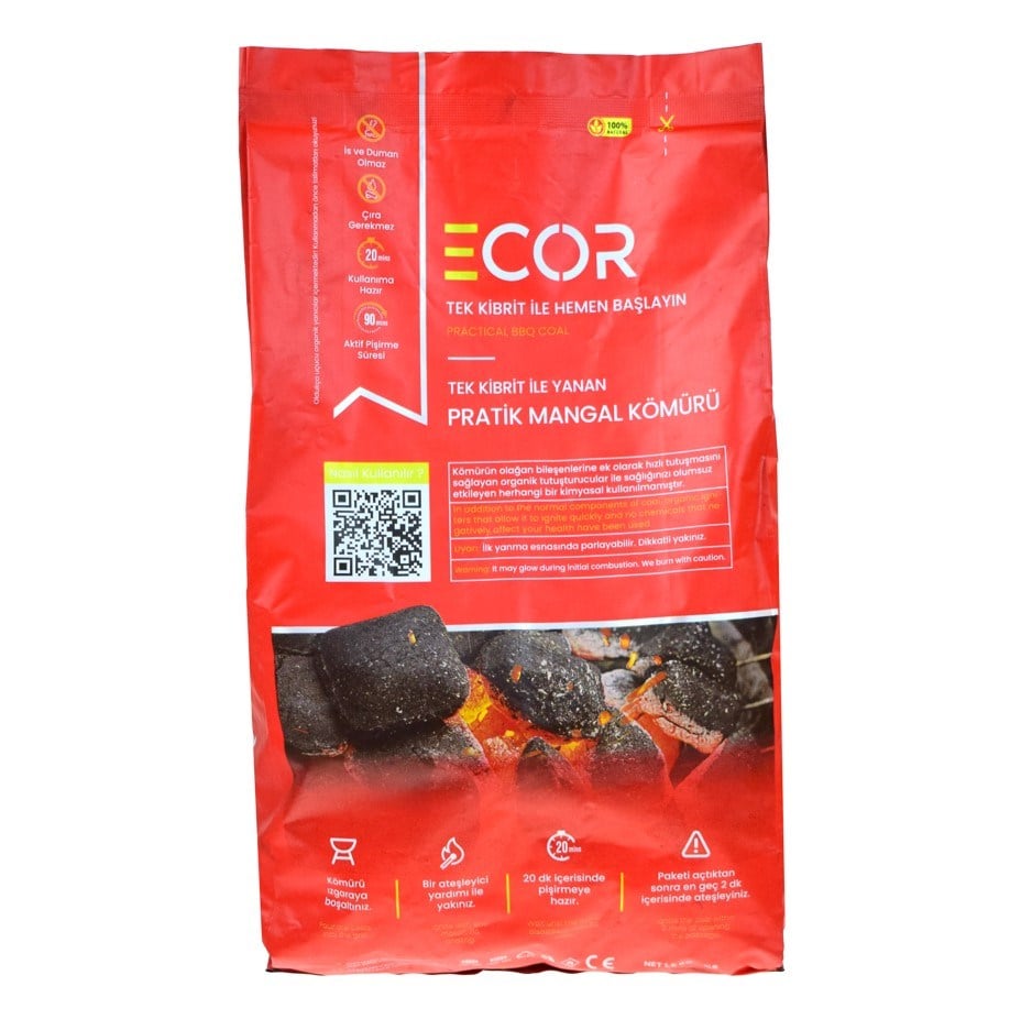 Ecor Hızlı Yak Mangal Kömürü 1,5 Kg