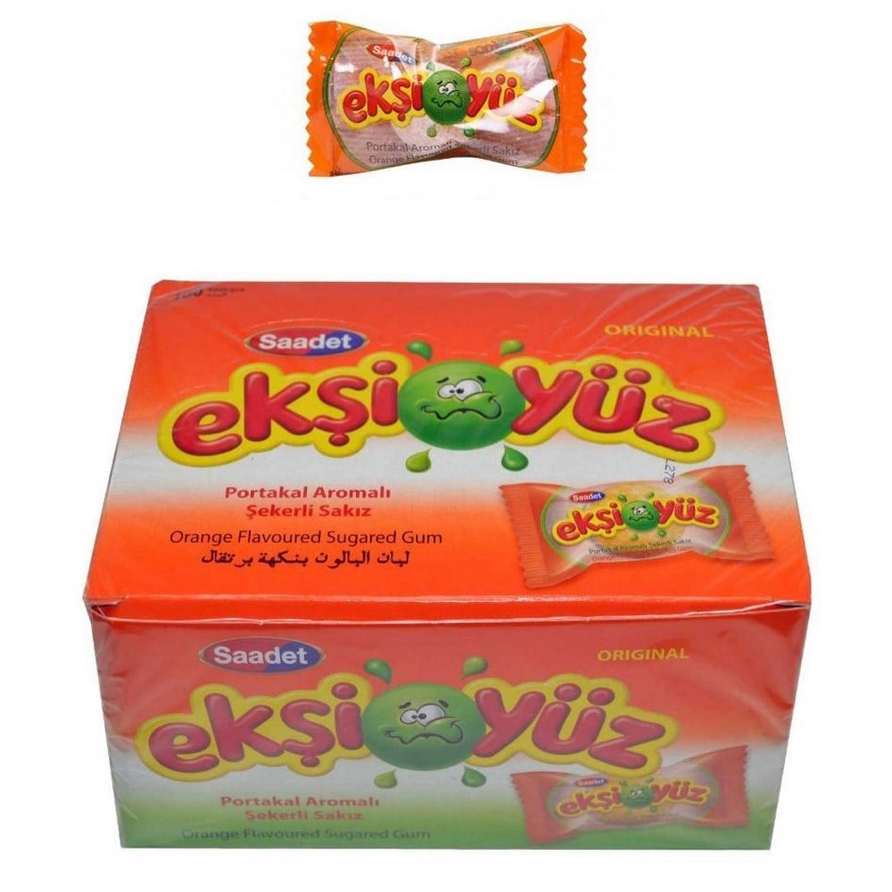 Ekşiyüz Portakal Aromalı Sakız 100 lü Paket