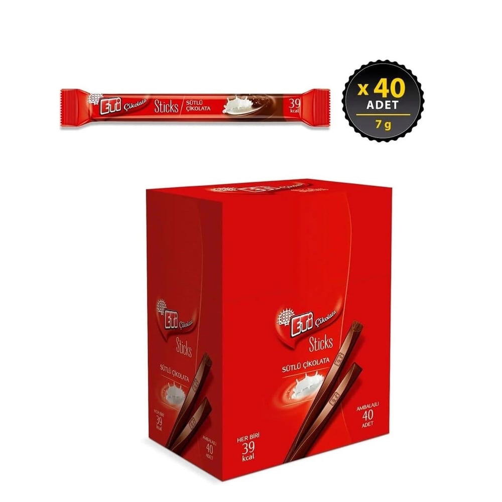 Eti Çikolata Sticks Sütlü 7 Gr x40 lı Paket