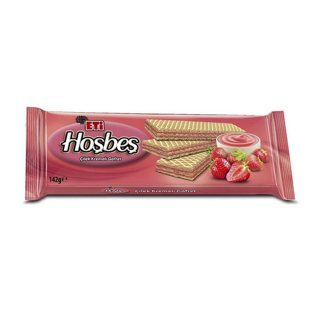 Eti Hoşbeş Çilek Kremalı Gofret 142 Gr x20 li Koli