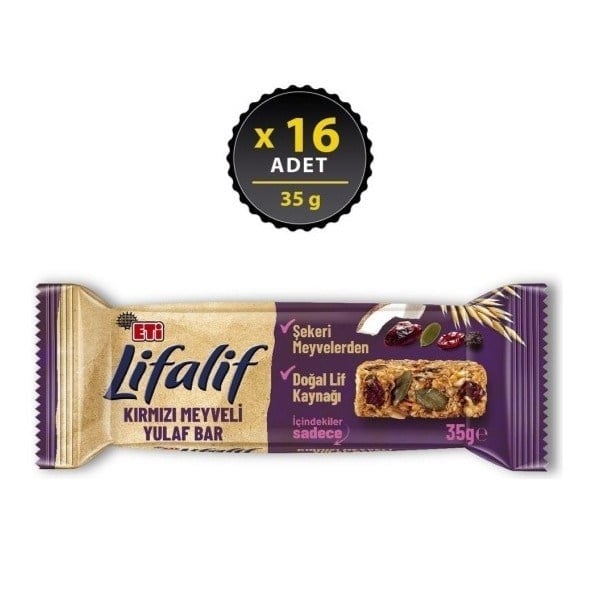 Eti Lifalif Bar 35 Gr Kırmızı Meyveli x16 lı Paket