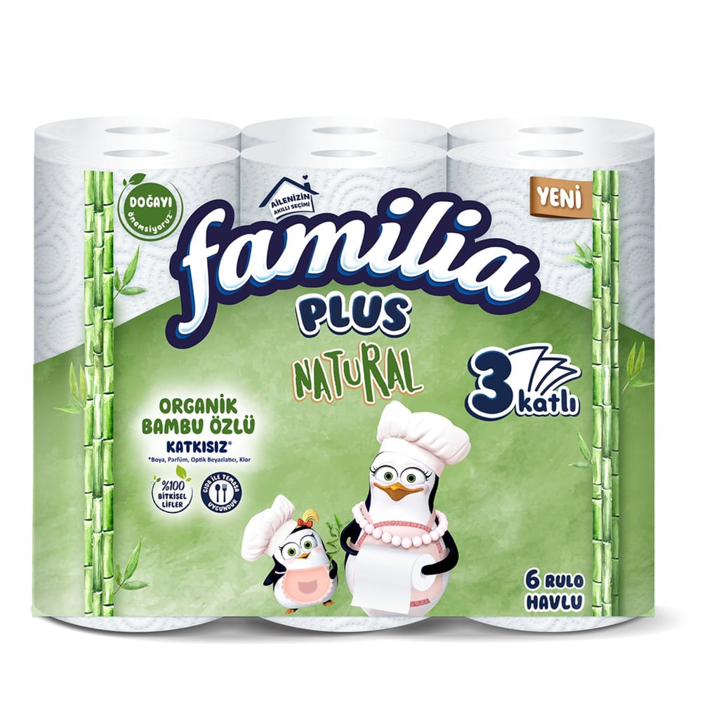 Familia Natural 6 lı Havlu 3 Katlı x4 lü Koli