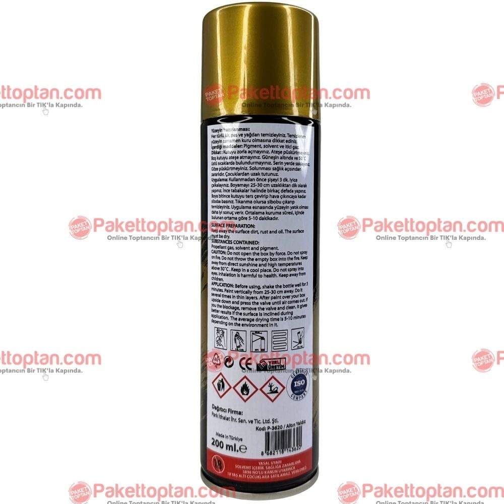 Fixpoint Sprey Boya 200 Ml Sarı Yaldızlı