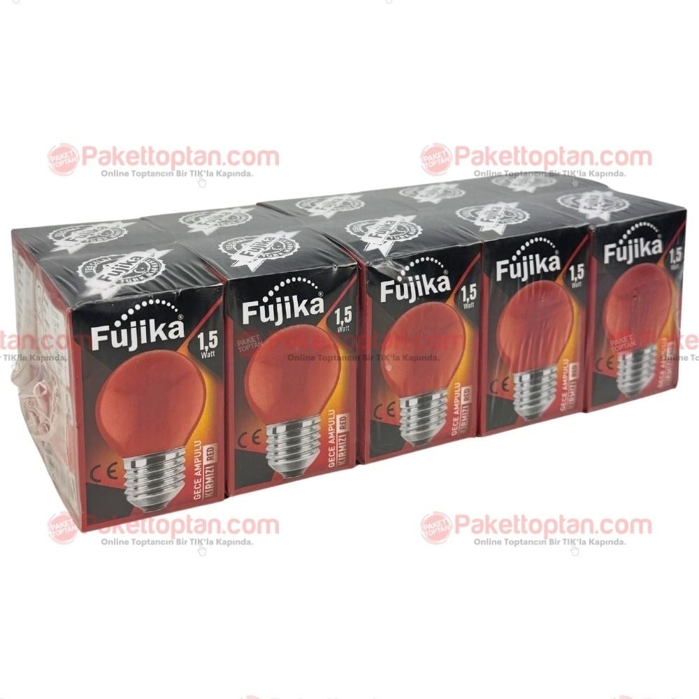 Fujika Led 1,5 Watt Gece Ampulü Kırmızı x10 lu Paket