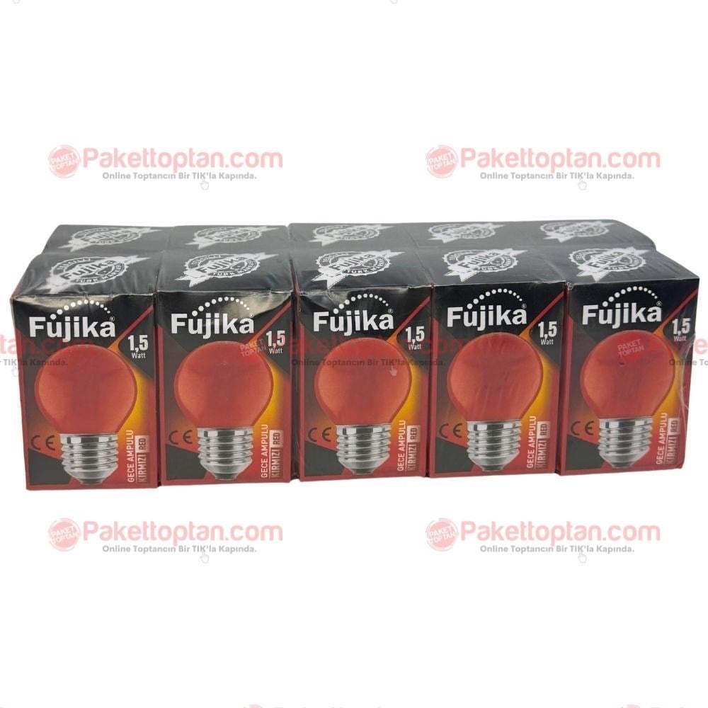 Fujika Led 1,5 Watt Gece Ampulü Kırmızı x10 lu Paket
