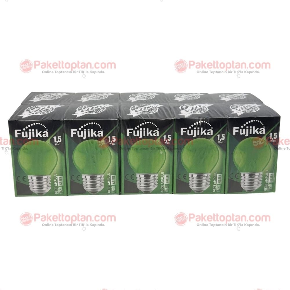 Fujika Led 1,5 Watt Gece Ampulü Yeşil x10 lu Paket