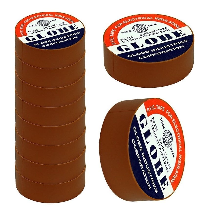 Globe Elektrik Bandı Kahverengi 19 mm - 10 Yard 10 lu Paket
