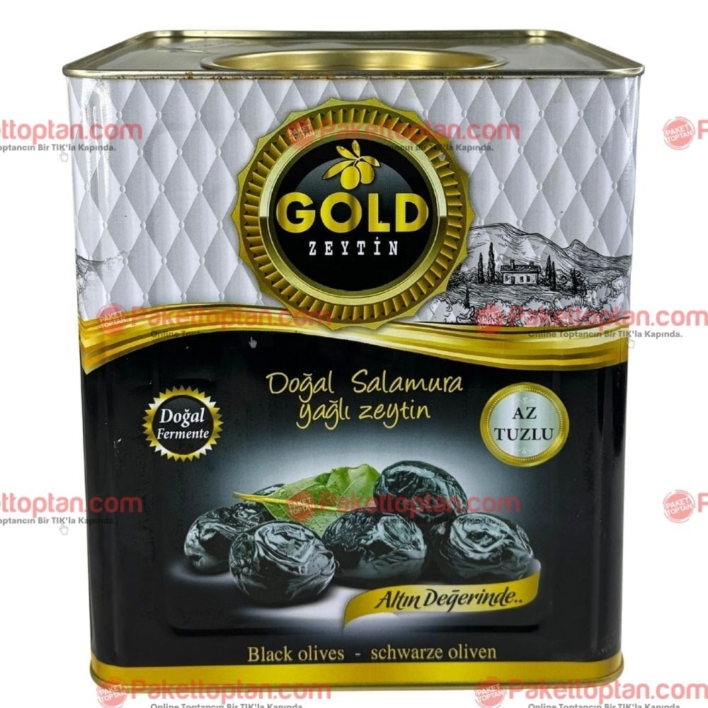 Gold Siyah Zeytin Yağlı 10 Kg Teneke 181-200 Kalibre