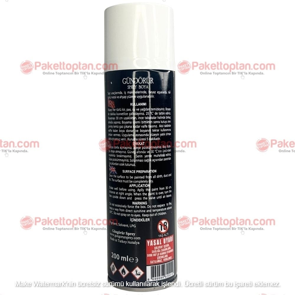 Güngörür Sprey Boya 200 Ml Beyaz