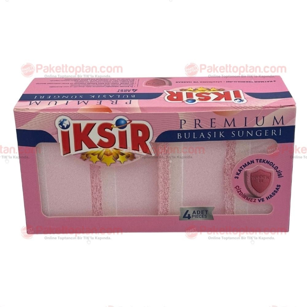 İksir Premium Çizmez Pembe Sünger 4 lü
